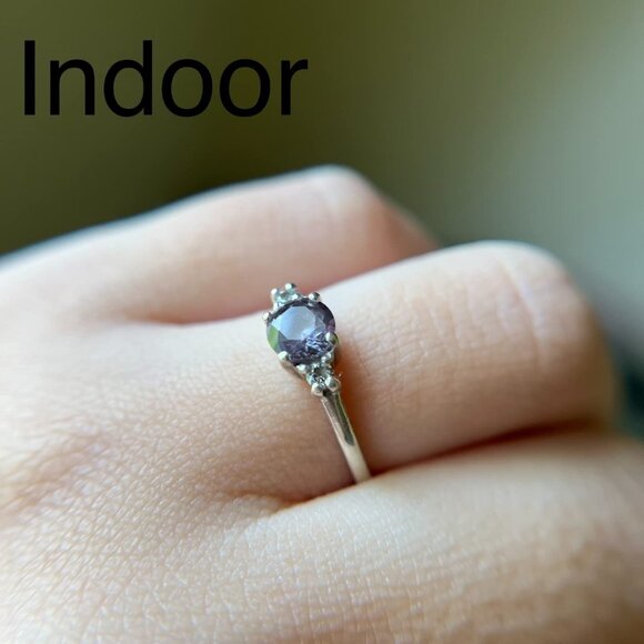 Color Changing Alexandrite Sterling Silver Ring - Picture 10 of 12